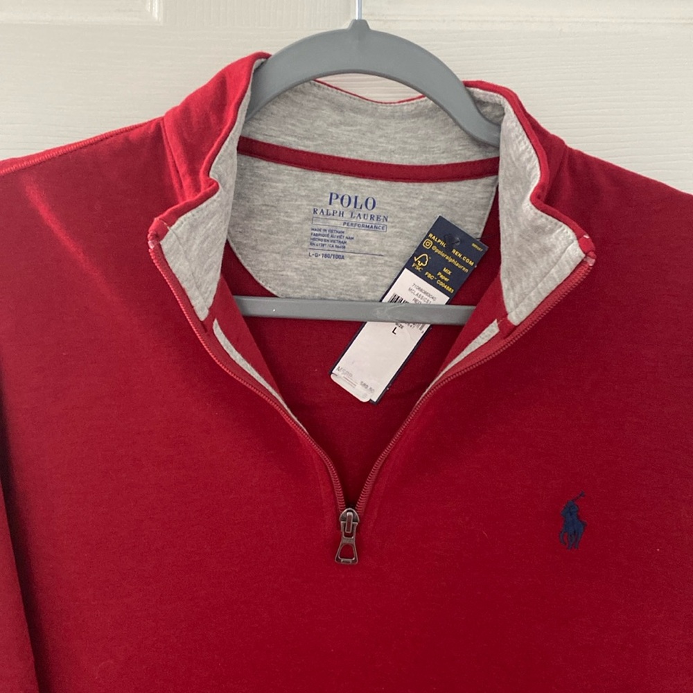 Polo Ralph Lauren performance red 1/4 zip NWT